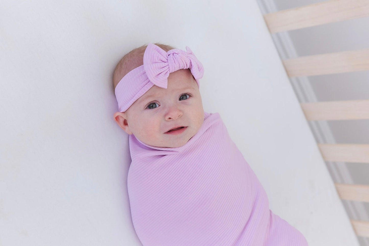 (SOLID, ribbed) Saltwater Princess - Swaddle Set Blush Lotus