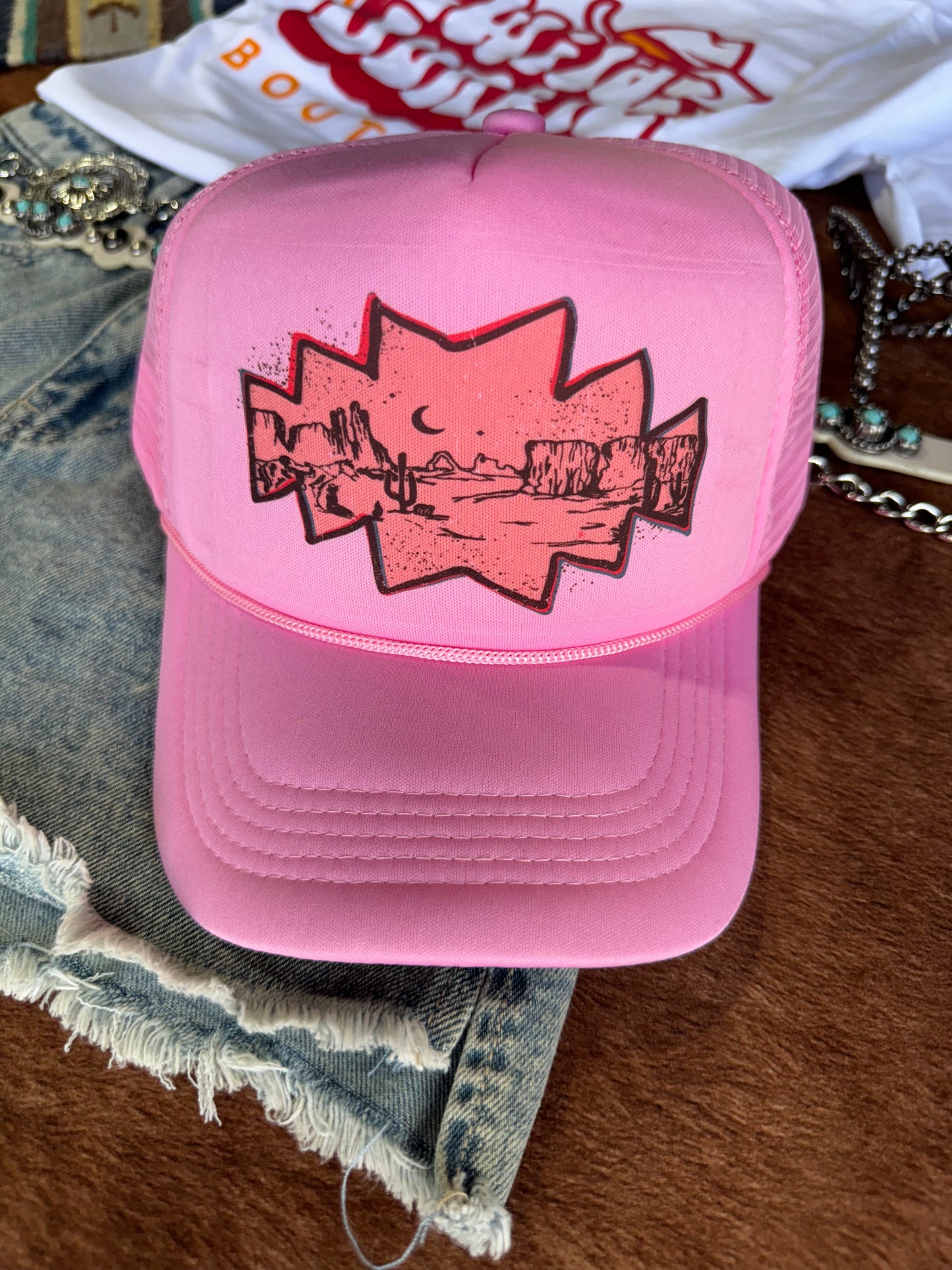 Pink Desert Trucker Hat Wild Junkie
