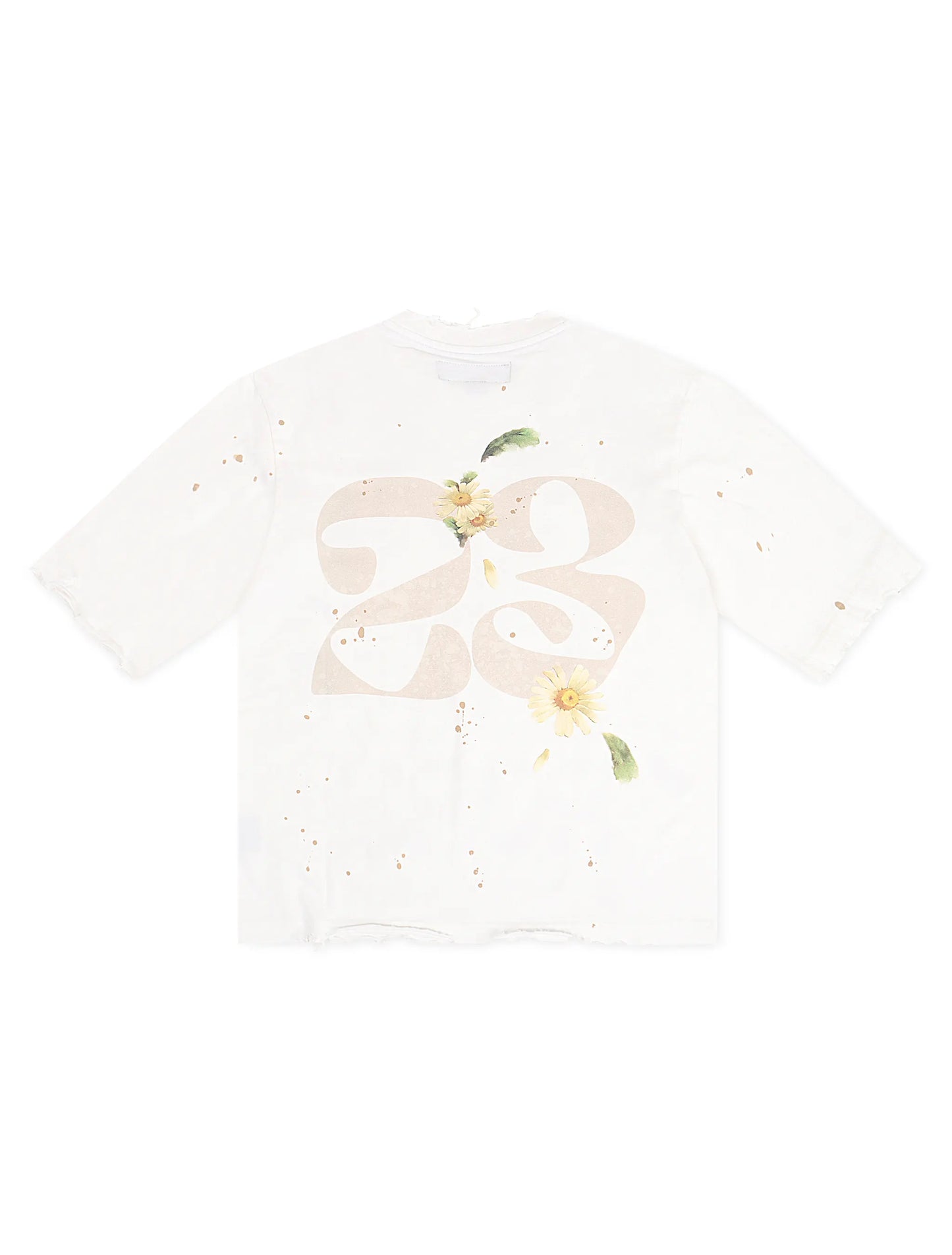 GFA Manassehy Peach Pit Knit Cropped Tee - White Denim Exchange
