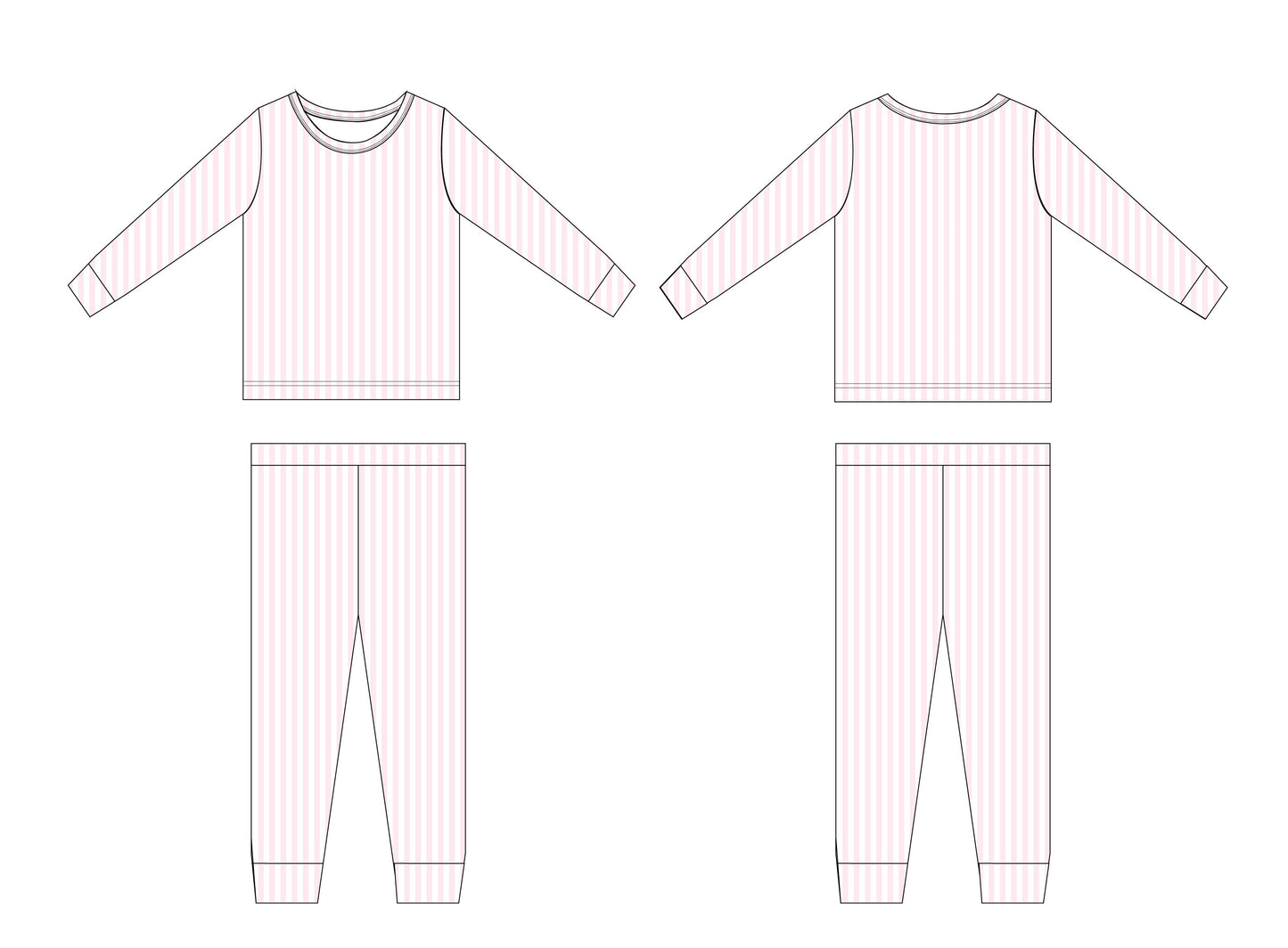 Pink Stripes - Set Blush Lotus
