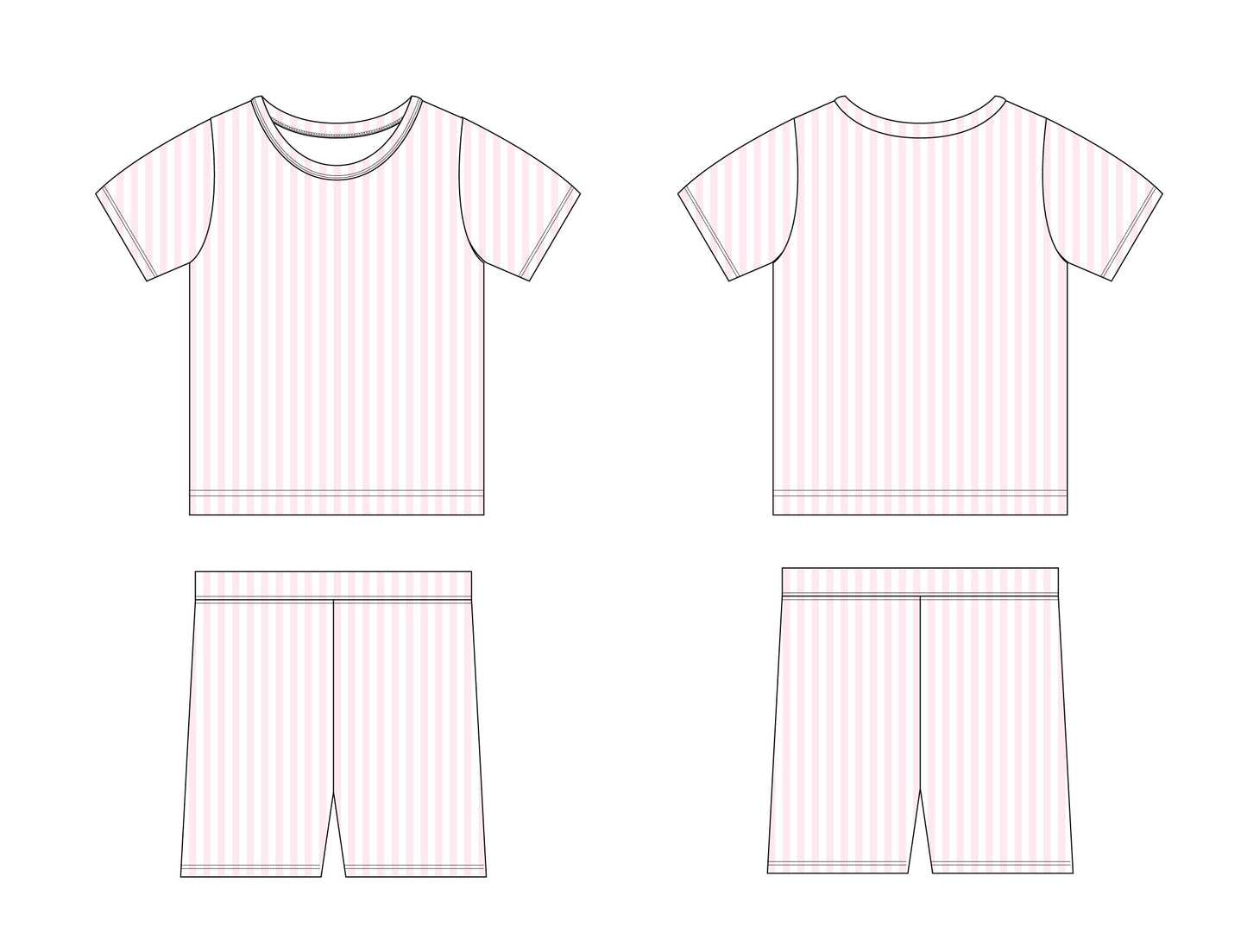 Pink Stripes - Short Set Blush Lotus