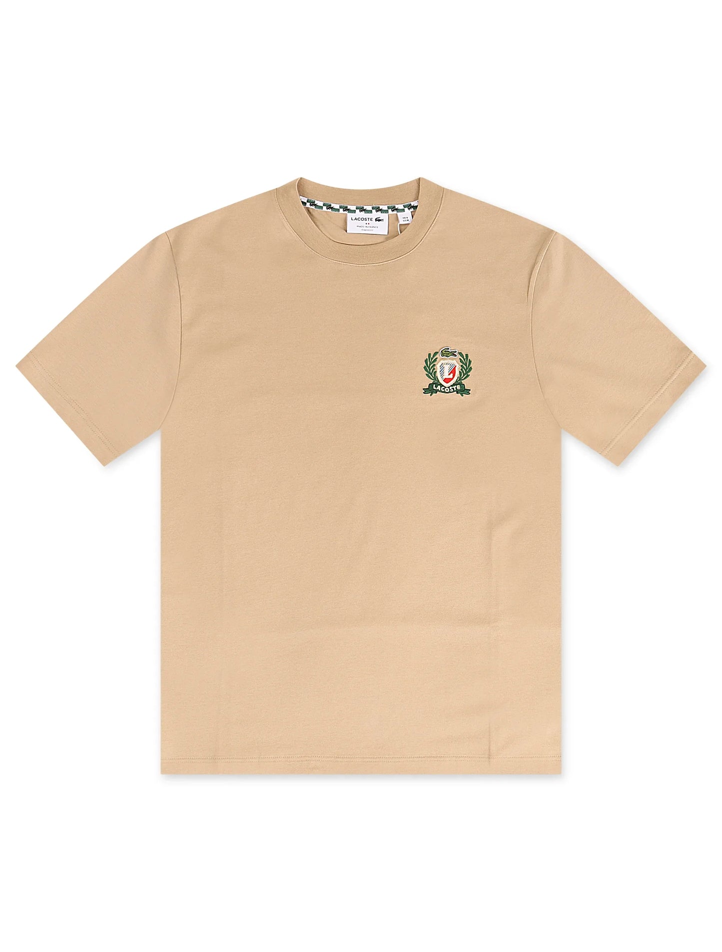 Lacoste Embroidered Badge Tee - Beige Denim Exchange