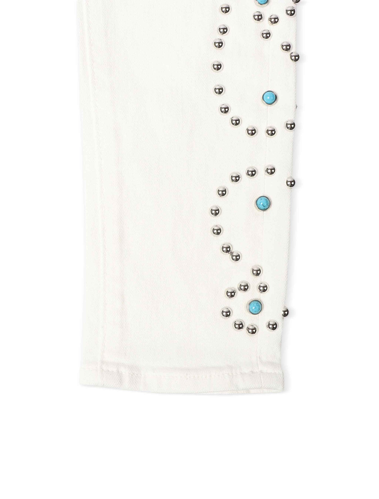 Embellish Onix Rhinestone Jeans - White Denim Exchange