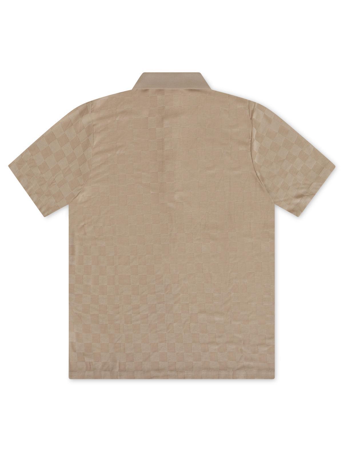 Kuwalla Jacquard Polo - Beige Denim Exchange