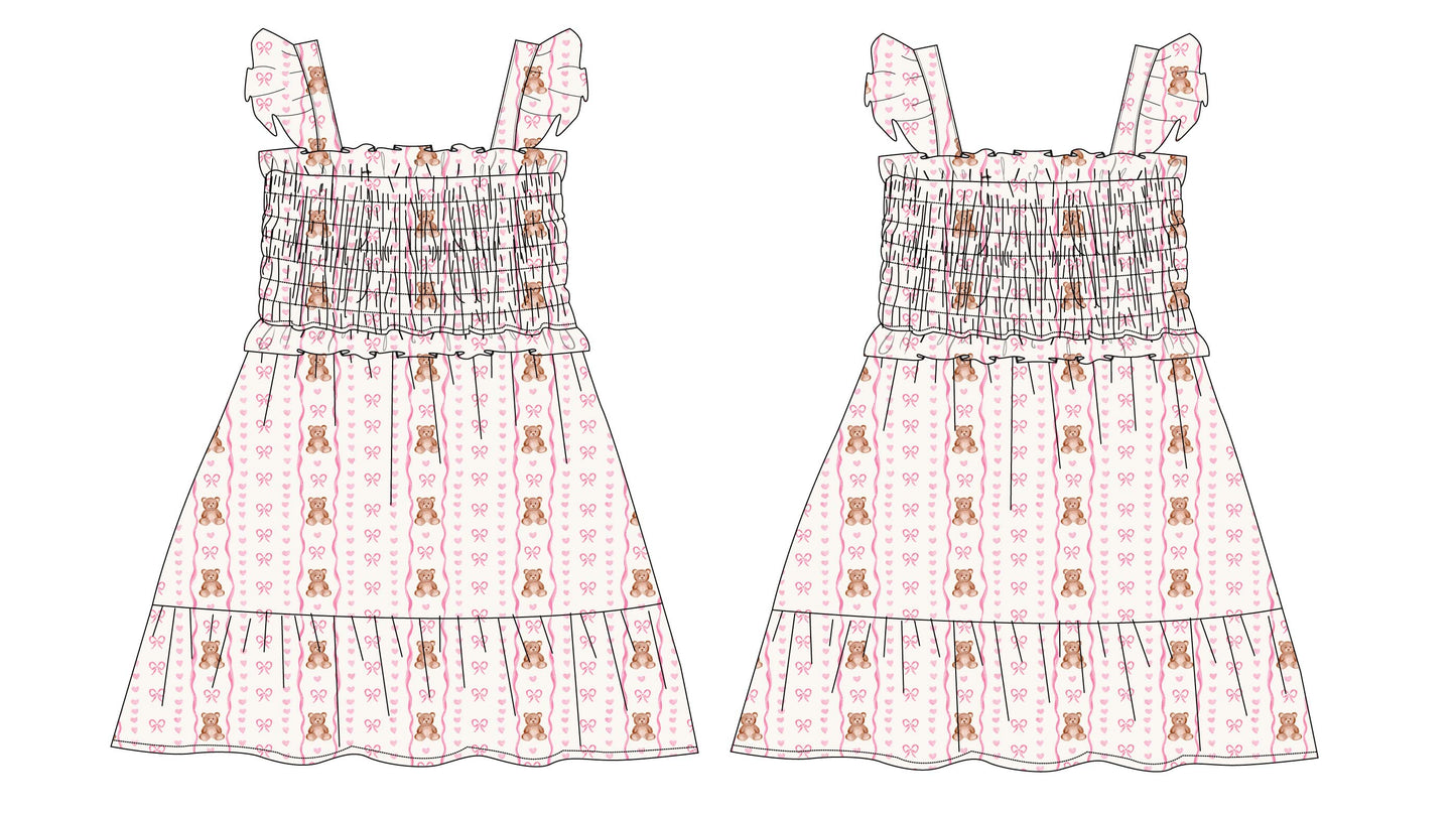 Cherie - Smocked Dress Blush Lotus
