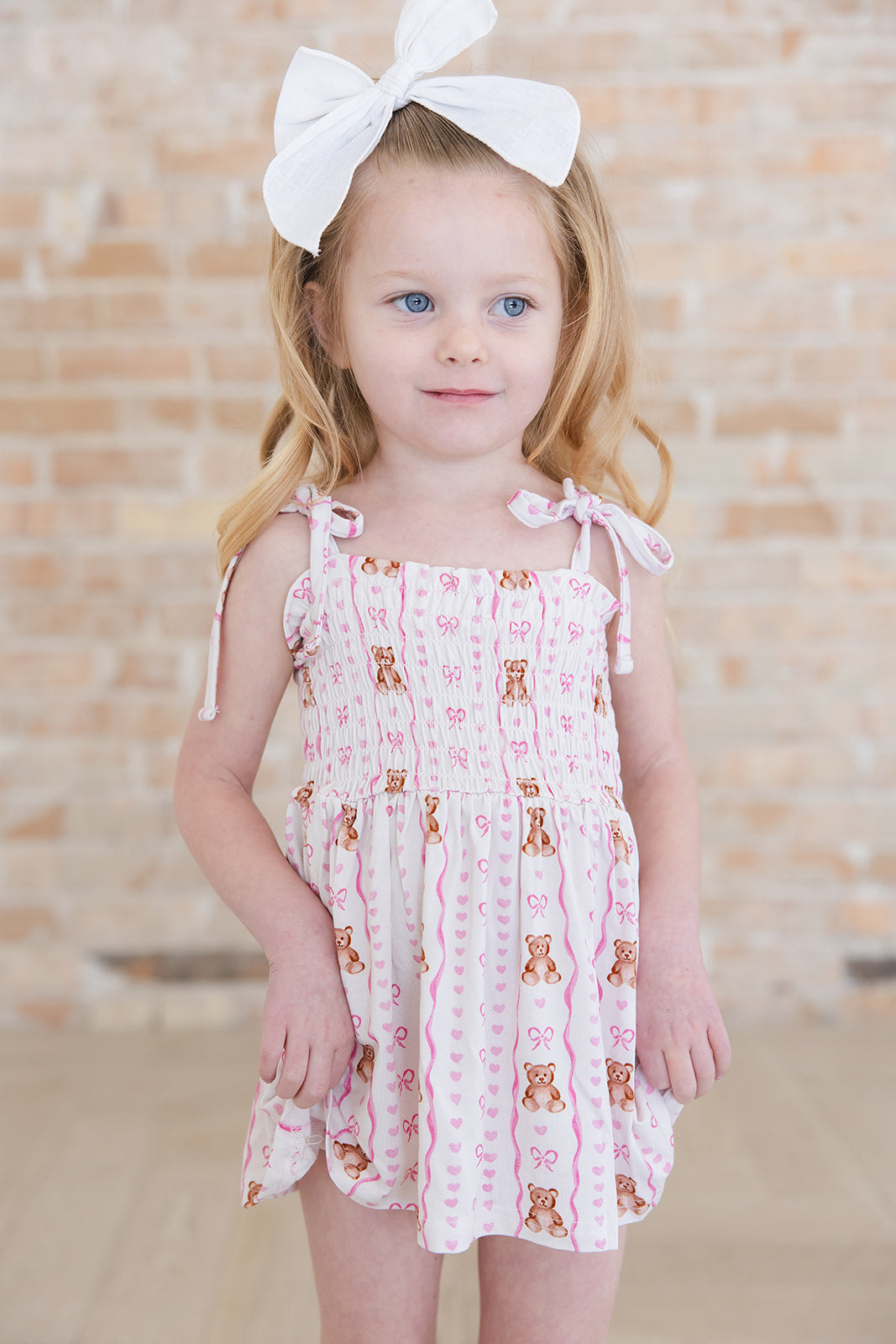 Cherie - Smocked Diaper Dress Set Blush Lotus