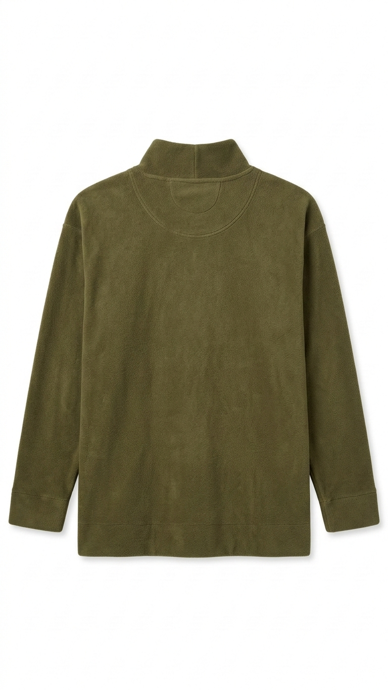 CLEARANCE! Olive Green Fleece Mock Neck Pullover - Unique Contrast Pockets Tinyloverclothing