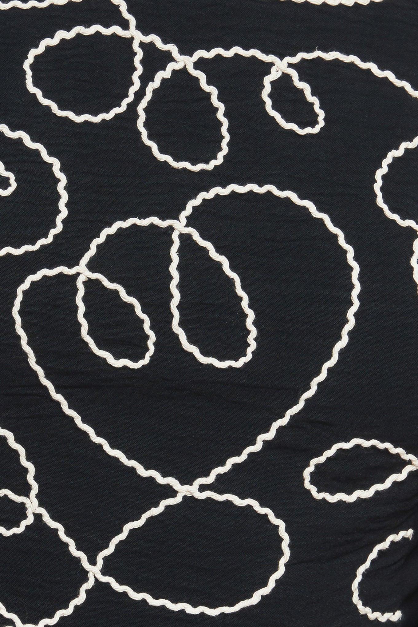 BLACK CANVAS WOVEN TOP Flying Tomato