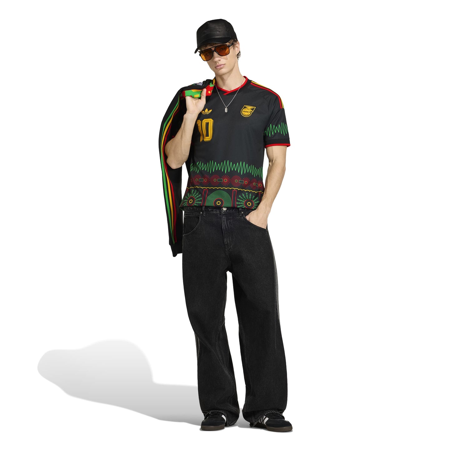 Adidas Mens Jamaica 26 x Bob Marley Away Jersey - Black Denim Exchange
