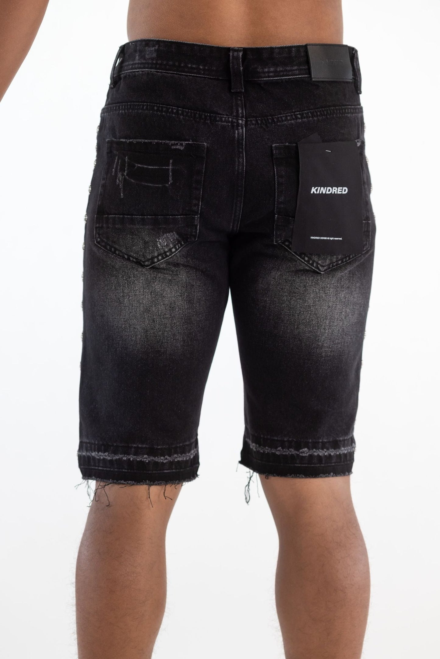 Kindred Premium Stud Shorts - Black Denim Exchange
