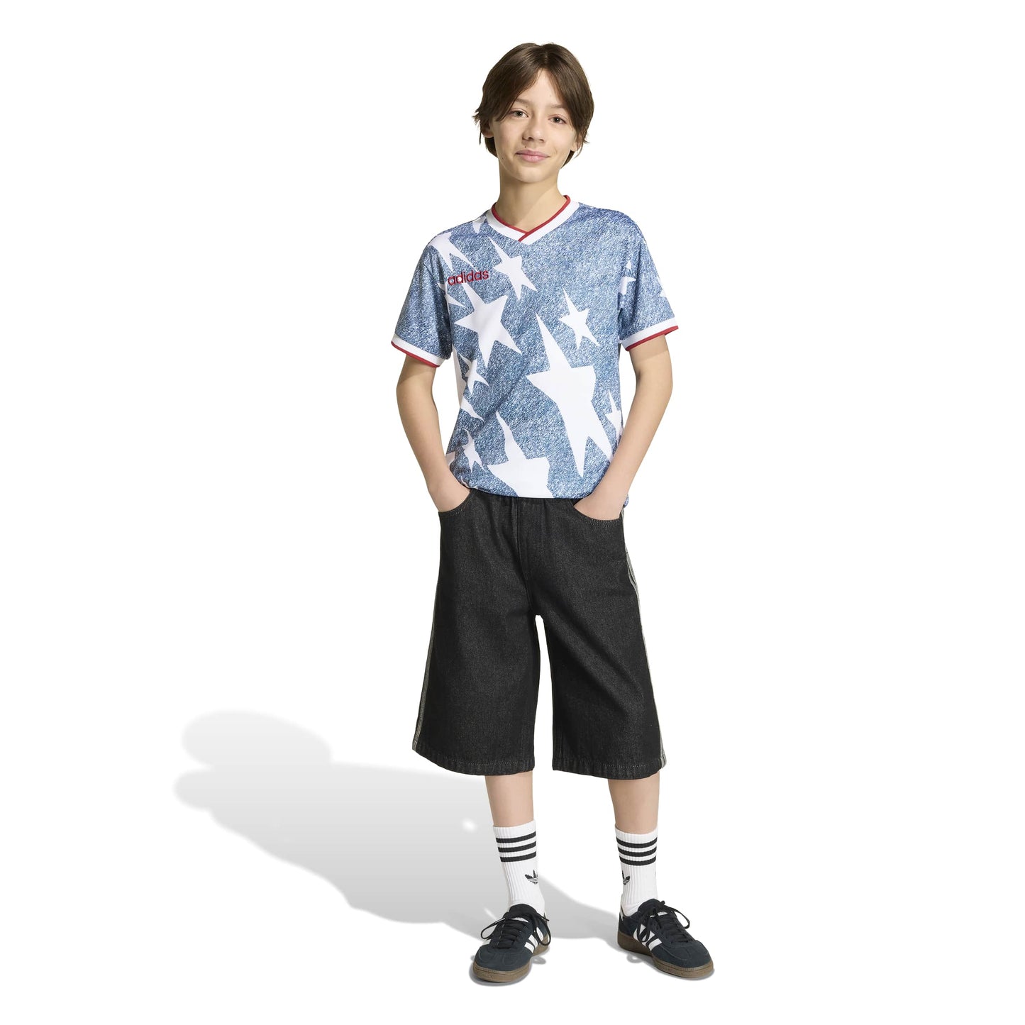 Adidas Kids Denim Graphic Jersey - Blue Denim Exchange