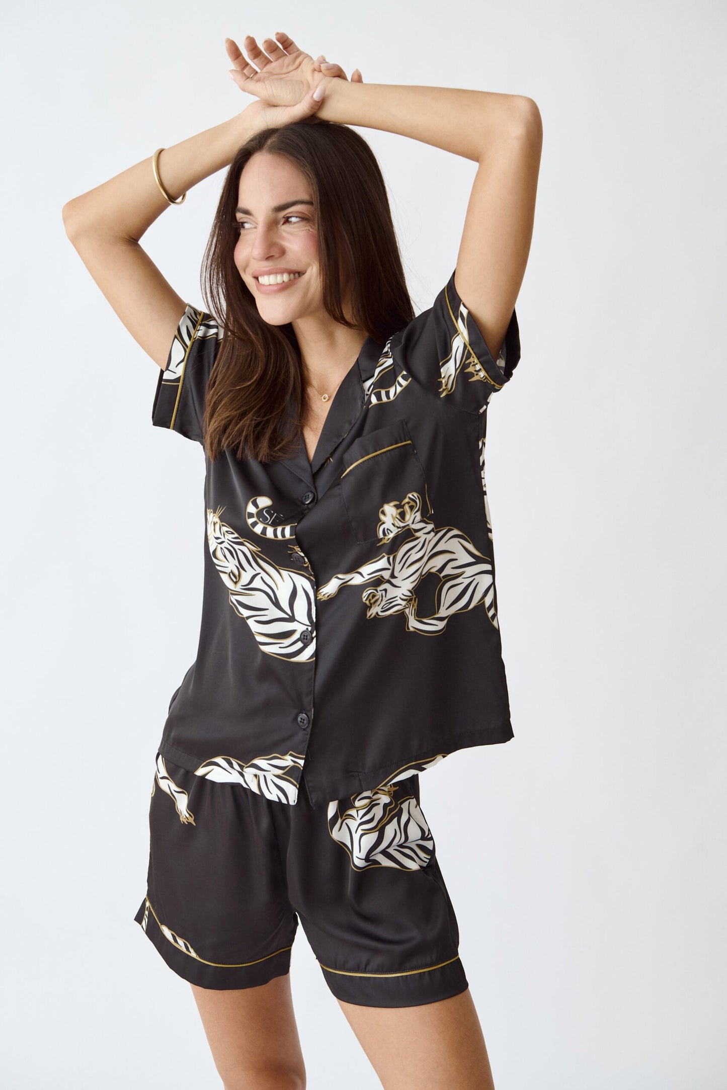Washable Silk Pajama Set - Kenya Short Simoné Sleepwear USA
