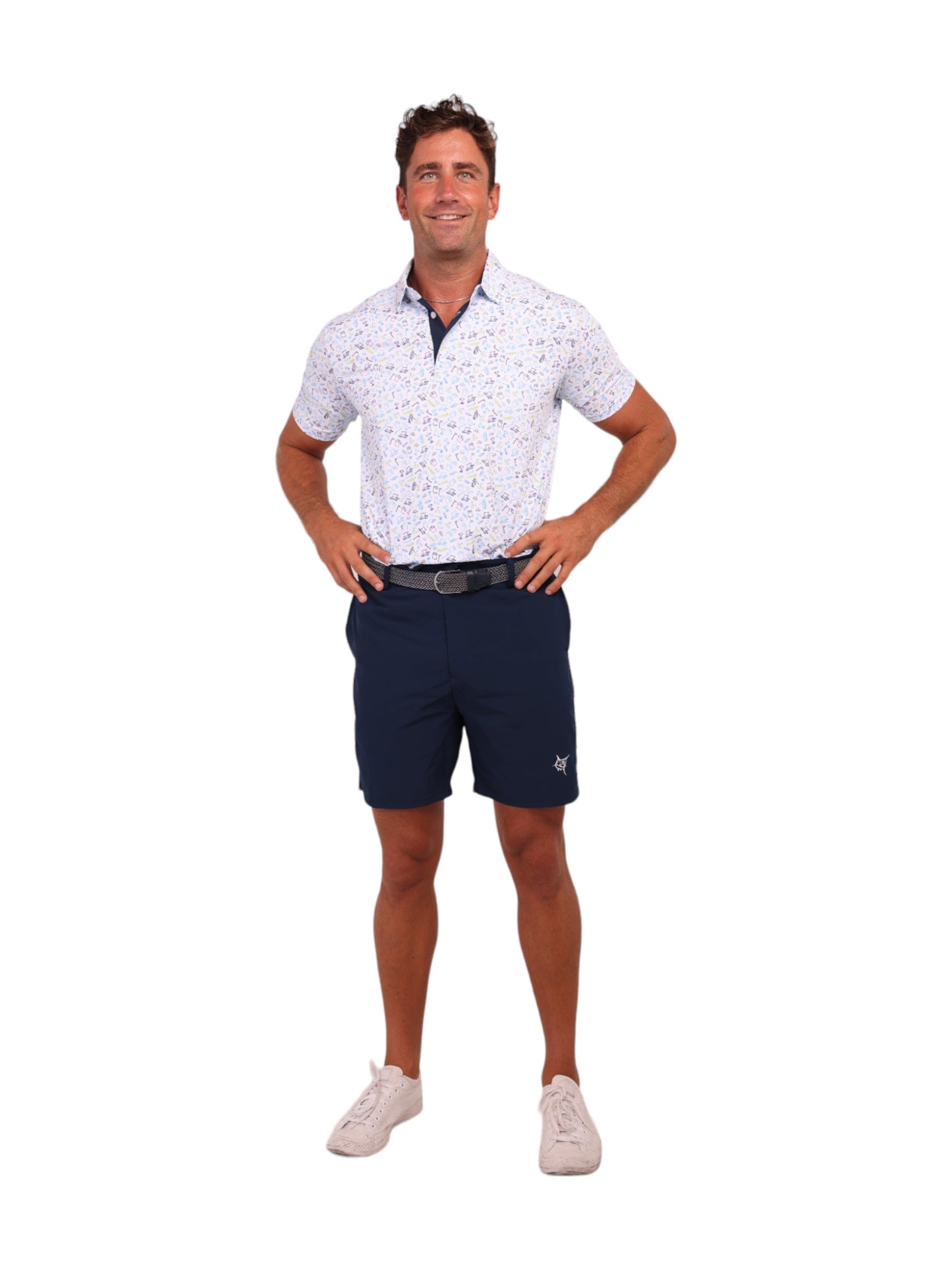 Links Print Polo White Water Life
