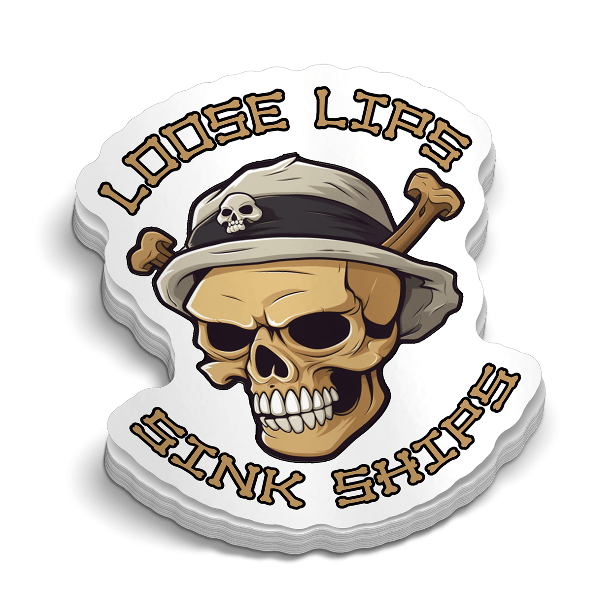 Loose Lips Hard Hat Decal Armed American Supply