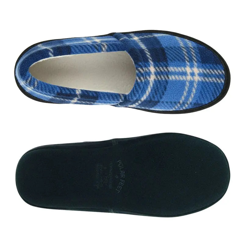 Polar Feet Men's Perfect Mocs Blue Flannel Polar Feet® LLC
