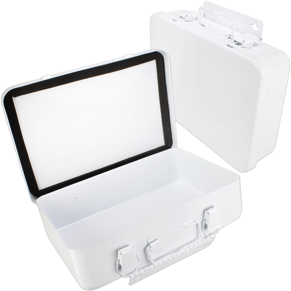 Metal First Aid Case, 16 Unit w/ Gasket - Horizontal - Empty quakekits.com