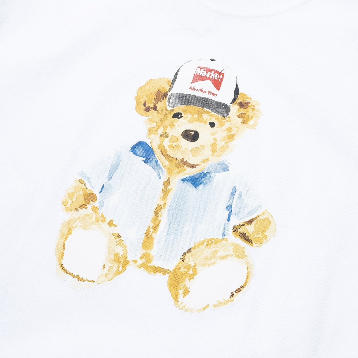 Market Studios Watercolor Teddy T-Shirt - White Denim Exchange