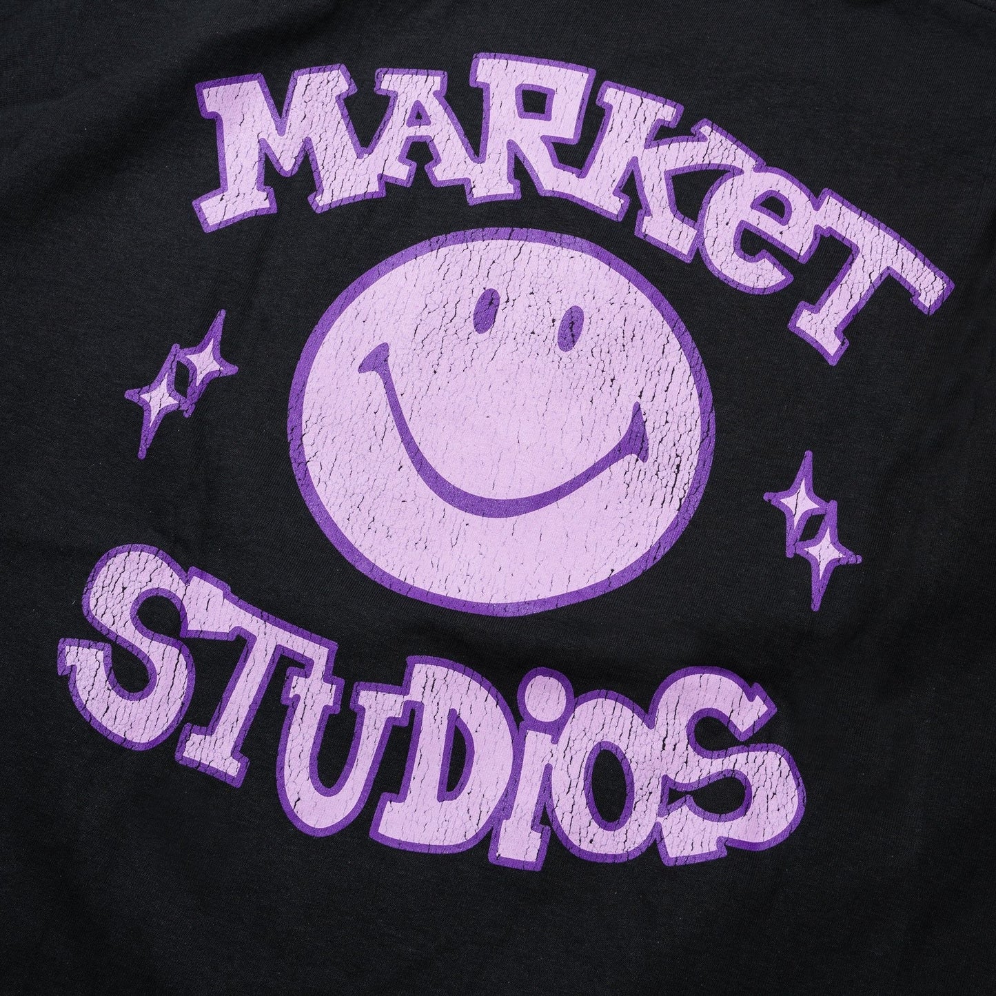 Market Studios Smiley Old School Tee - Washed Black Denim Exchange
