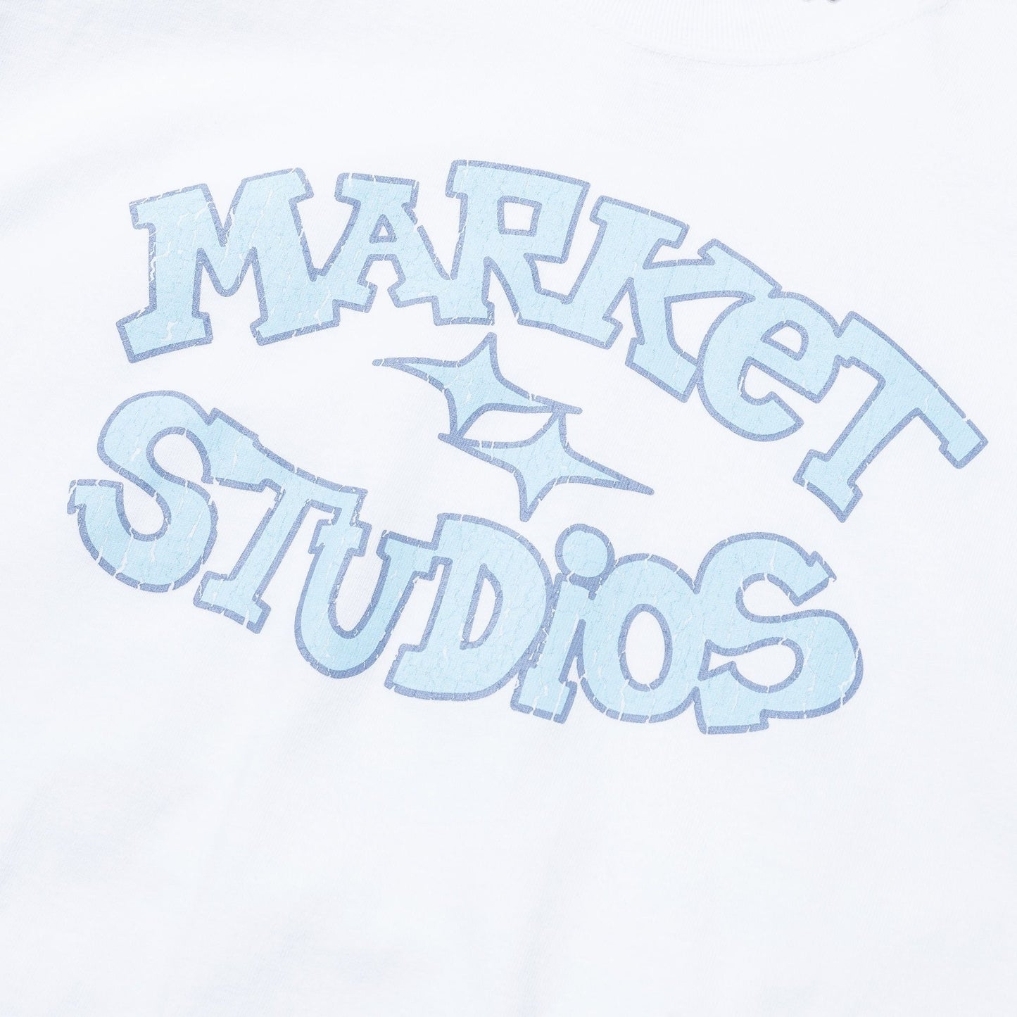 Market Studios Smiley Old School Tee - White Denim Exchange