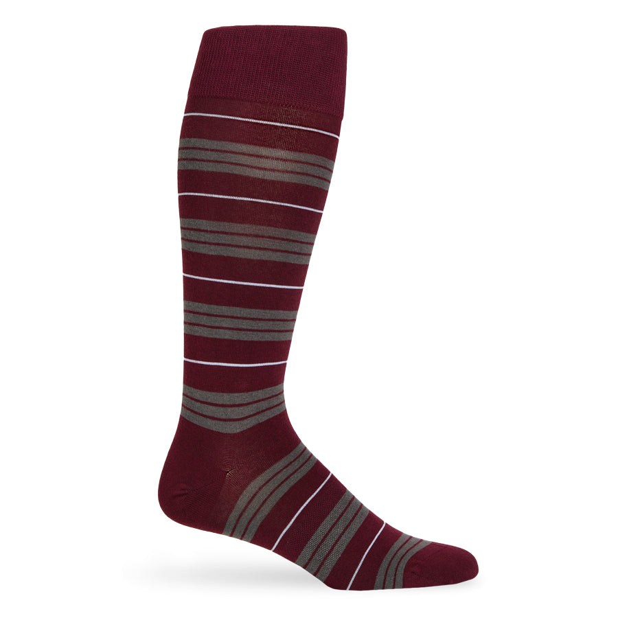 Maroon Triple Stripe Dress Socks DeadSoxy