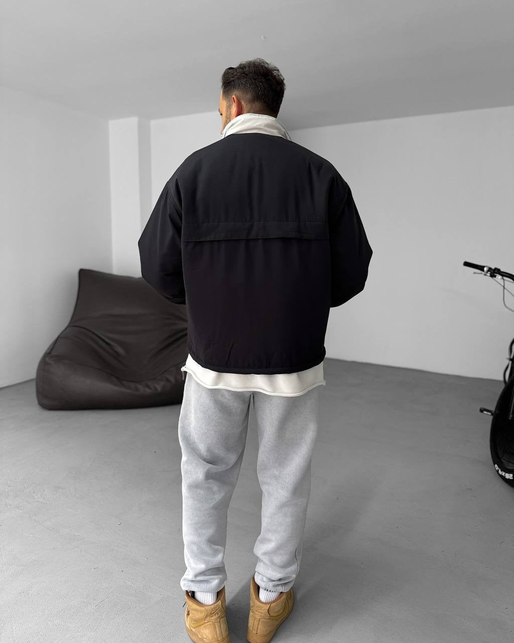 Men's Oversized Zip-Up Sweatshirt Two-Tone Withinblack
