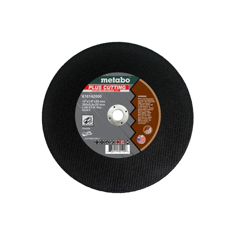 Metabo 616142000 PLUS 14" X 1/8" X 20MM - TYPE 1 - AC24R VM Hardware
