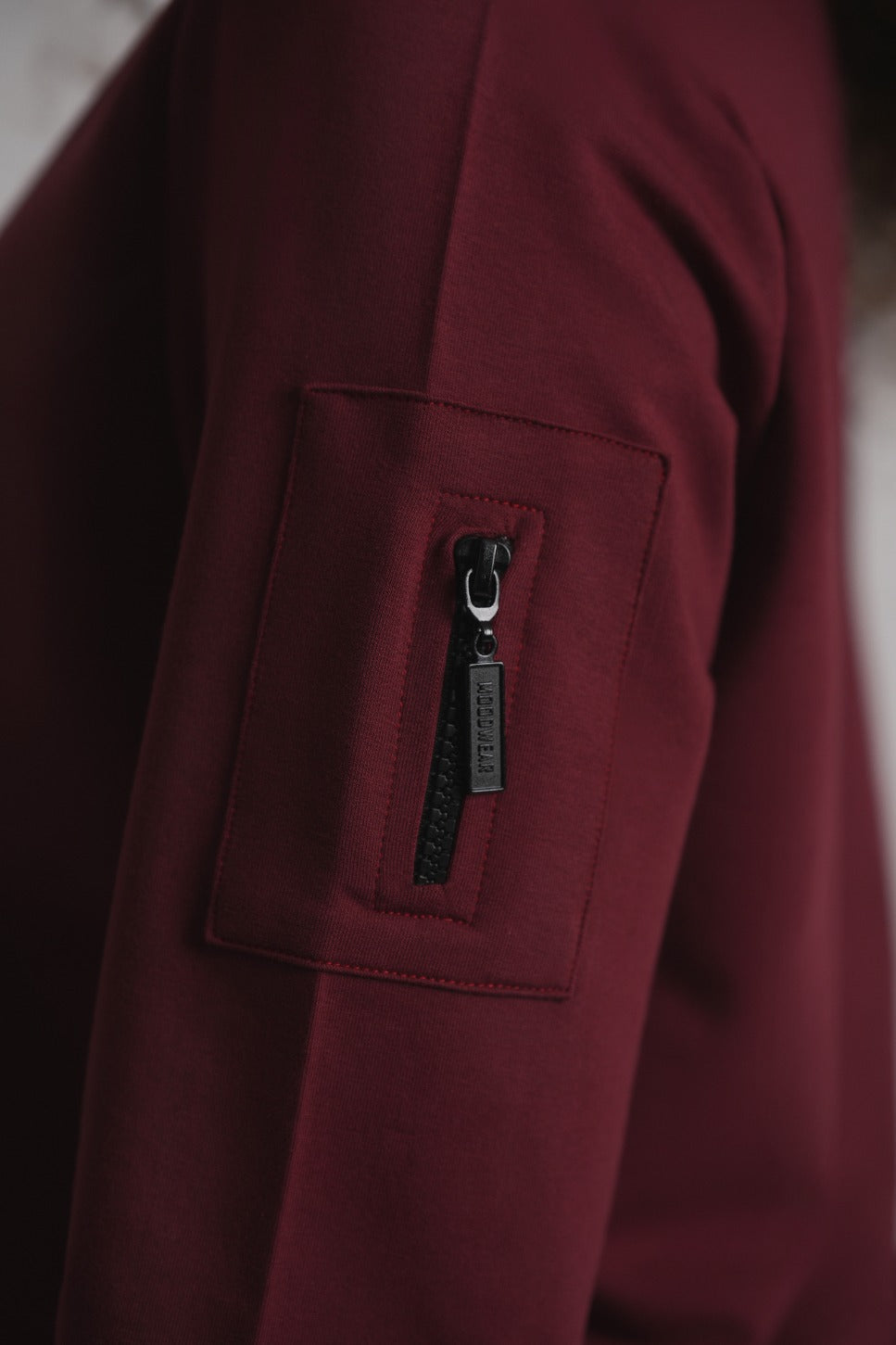 Dolman Sleeve Button Sweatshirt - Wine MOOD + ELLWI