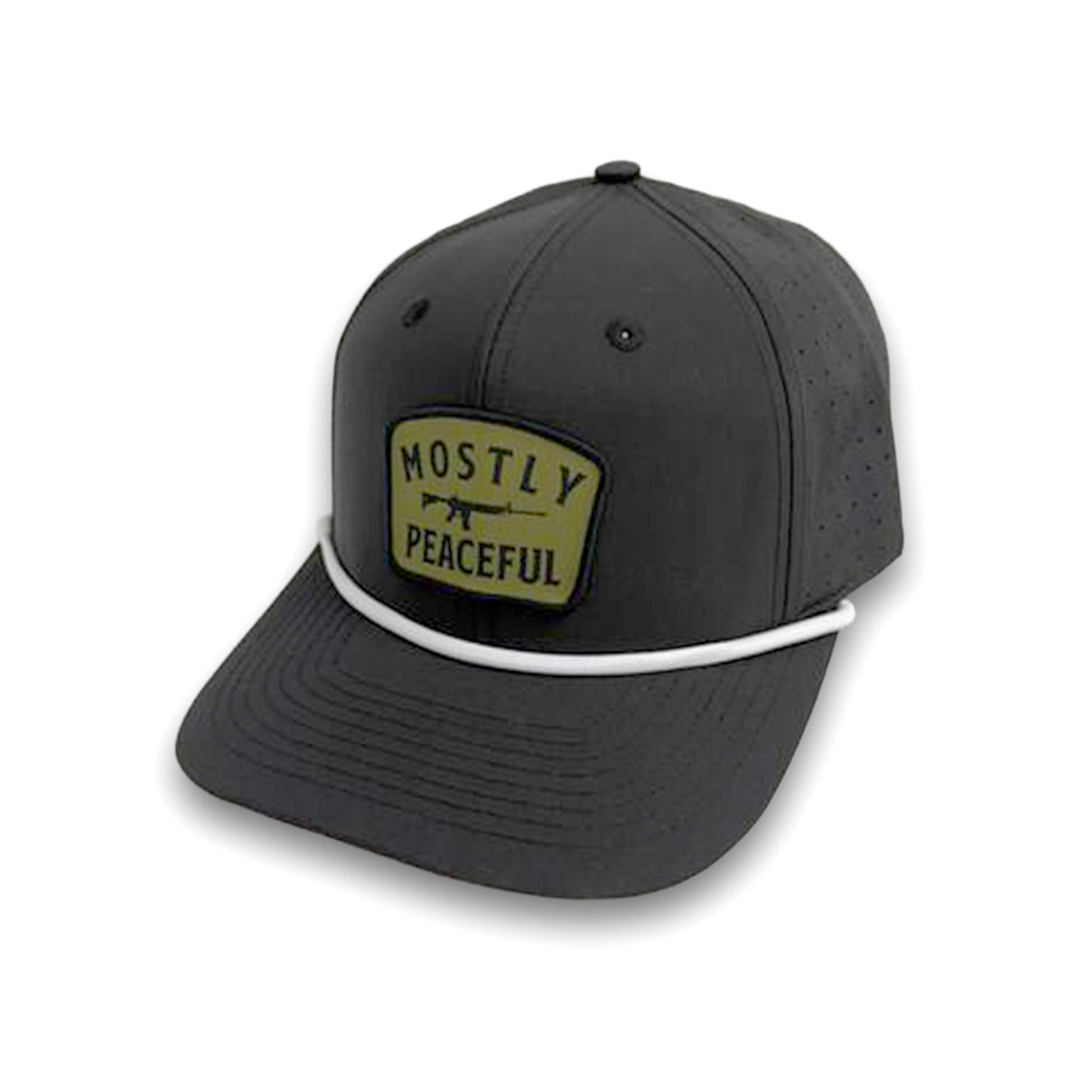 Mostly Peaceful Woven Patch Hat Shield Republic