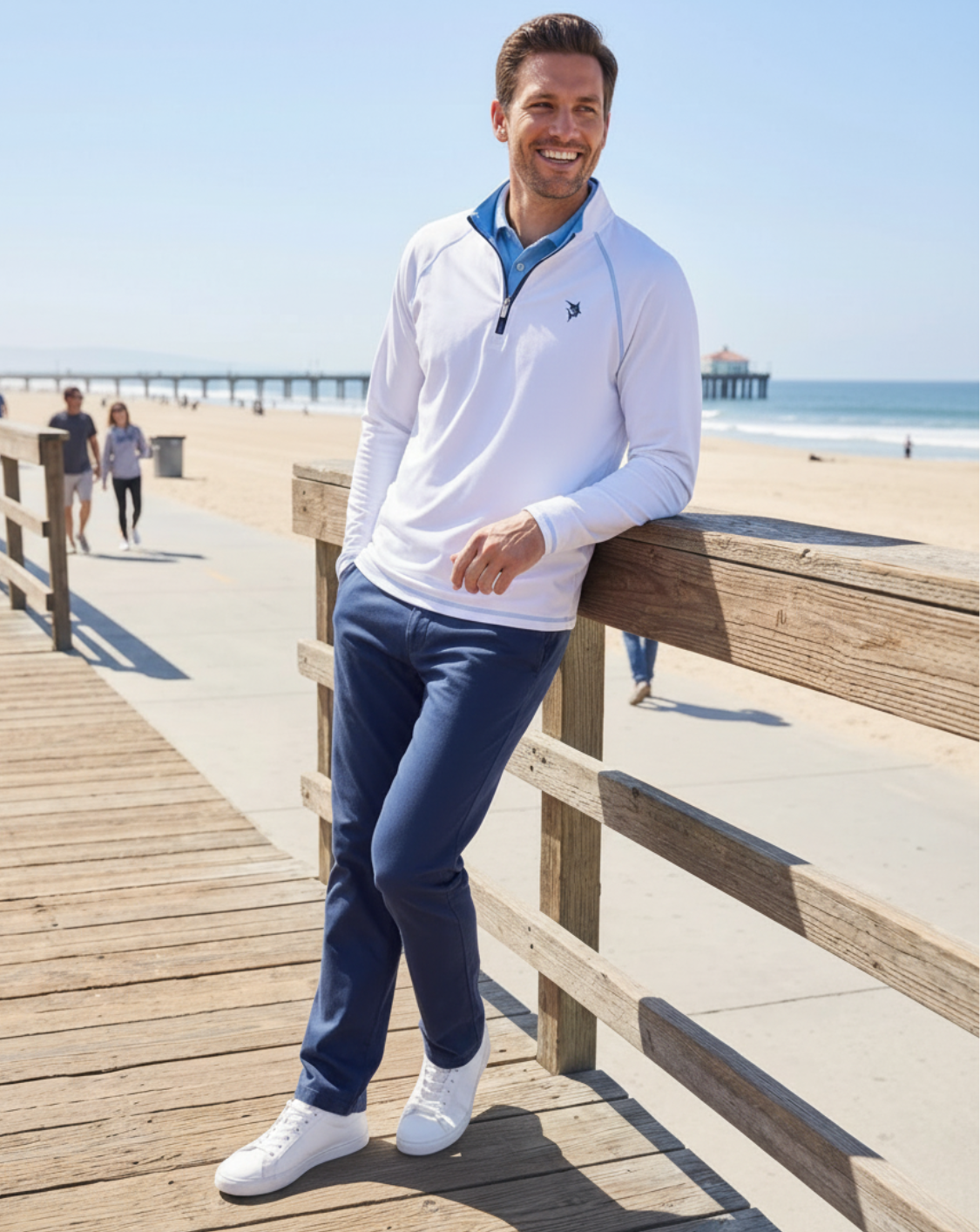 New Harbor Quarter Zip Effortless Comfort White Water Life