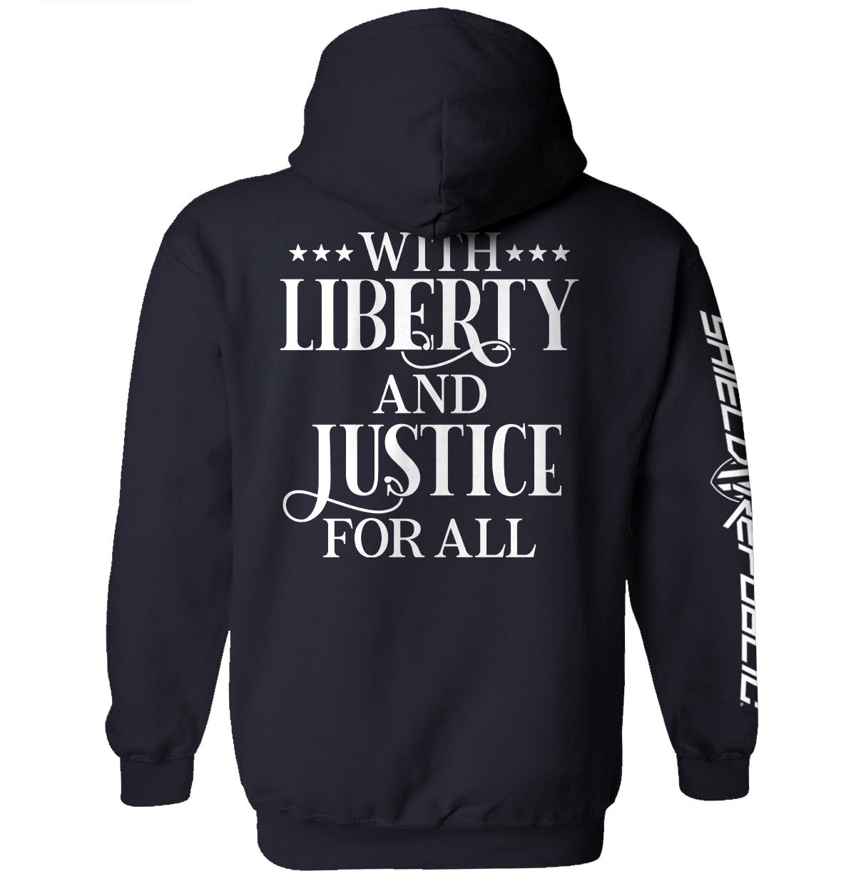 With Liberty And Justice For All Shield Republic