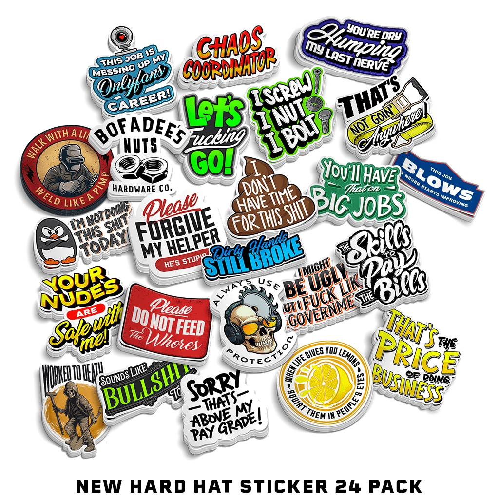 New - Hard Hat Sticker Pack (24) Armed American Supply