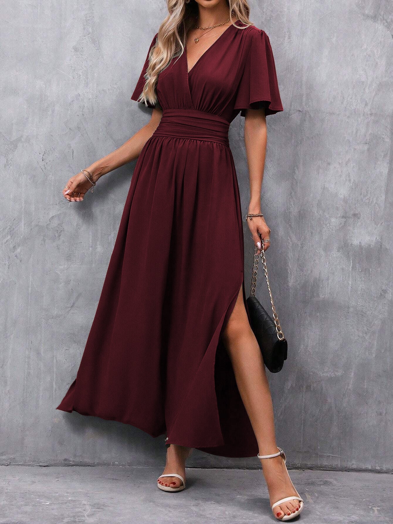 Fashionable Elegant Split Dress Women's Clothing Grayceful LLC