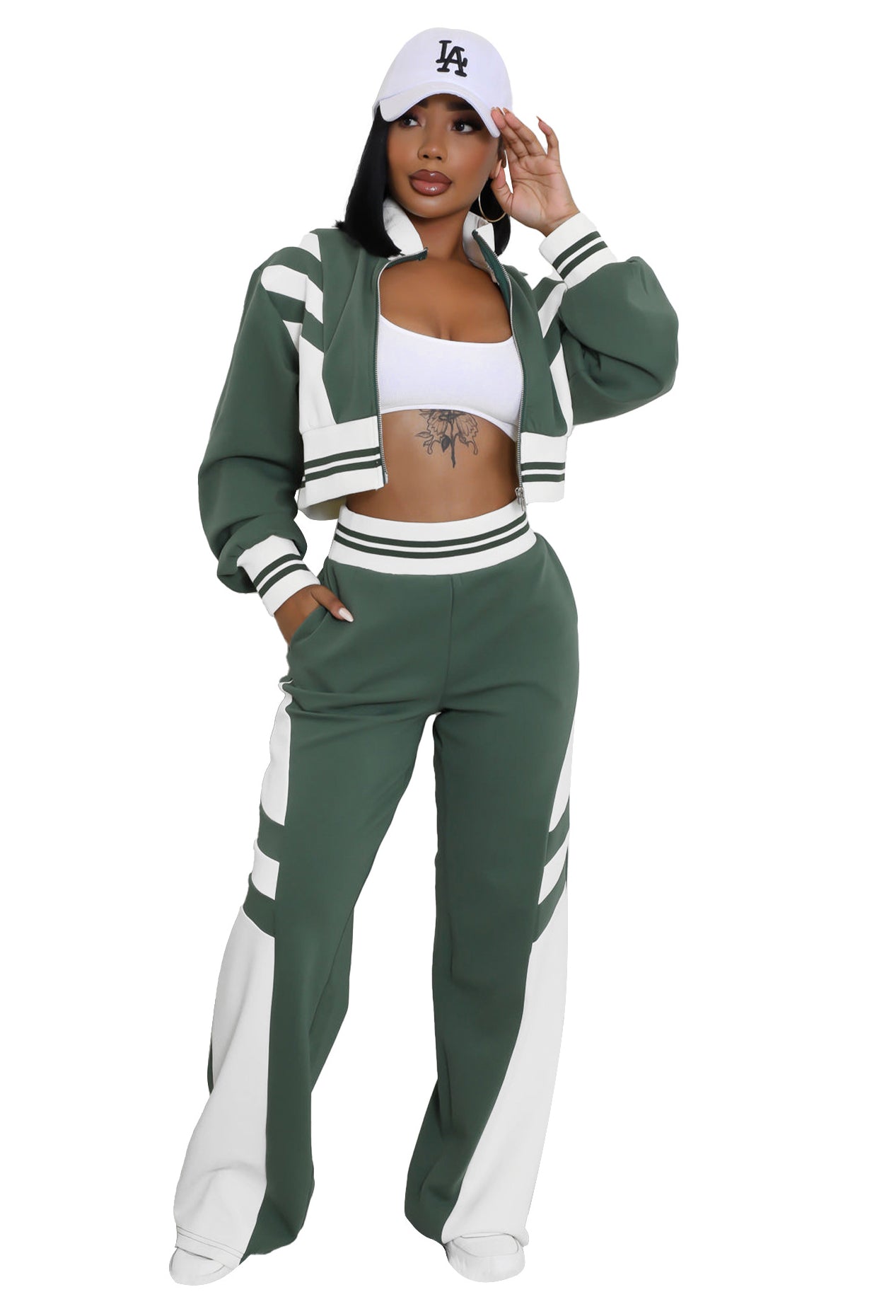 WOMEN FASHION CASUAL TWO PIECE PANT SET BY CLAUDE
