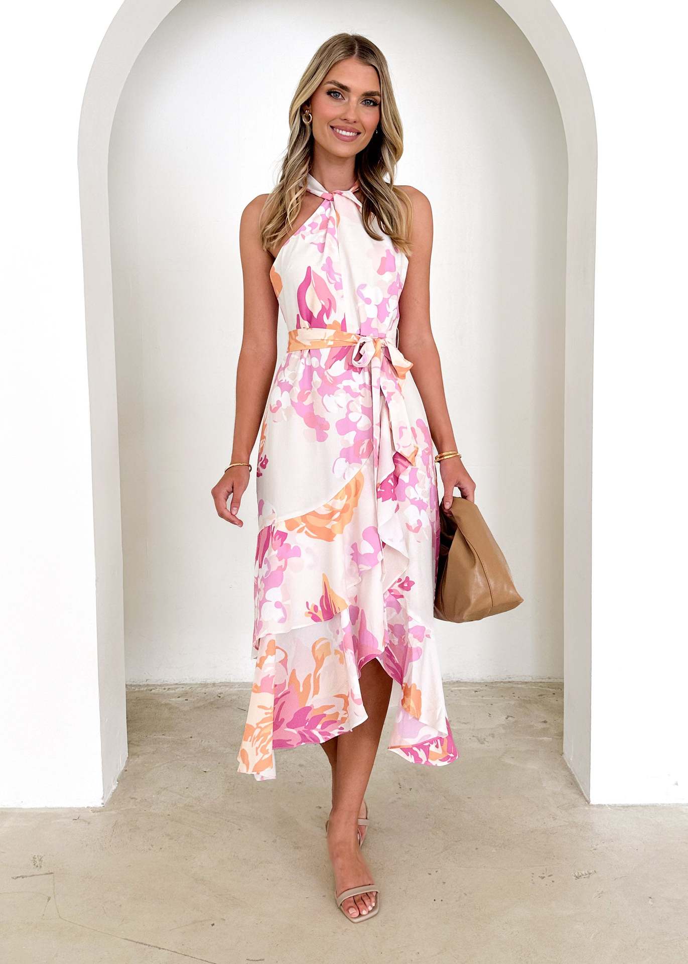 Floral Elegant Tied Dress Grayceful LLC