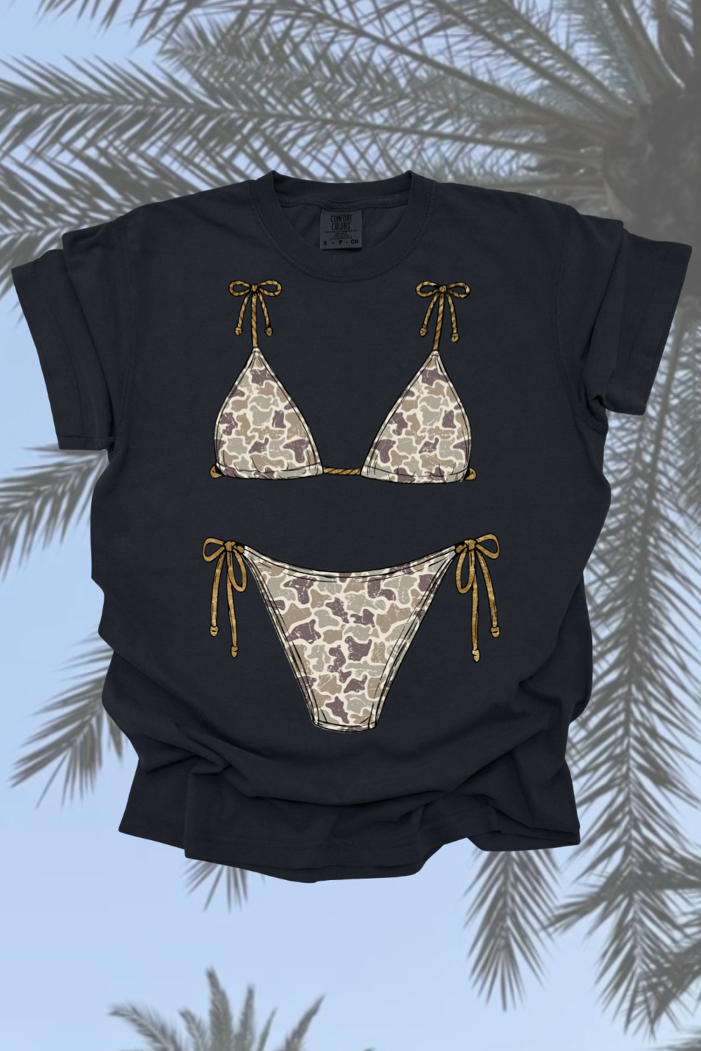 Camo Bikini Graphic Tee Spurs & Spades Boutique