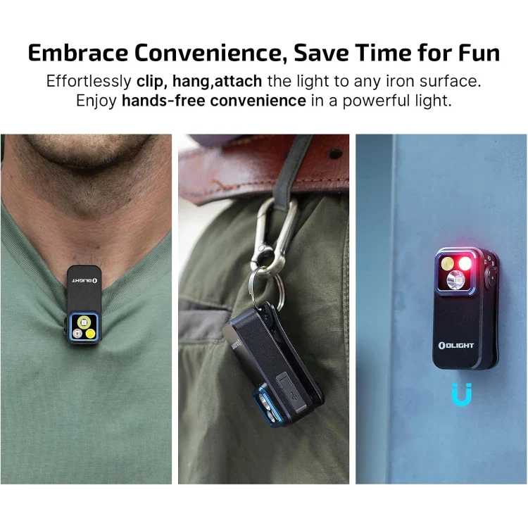 OLIGHT OCLIPPROBKC2M Oclip Pro Clip on Flashlight with Floodlight Spotlight and Red Light - Black VM Hardware