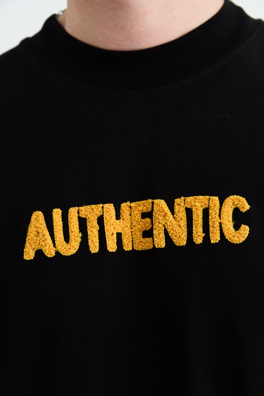 AUTHENTIC Embroidery Oversize Cotton Tee Withinblack