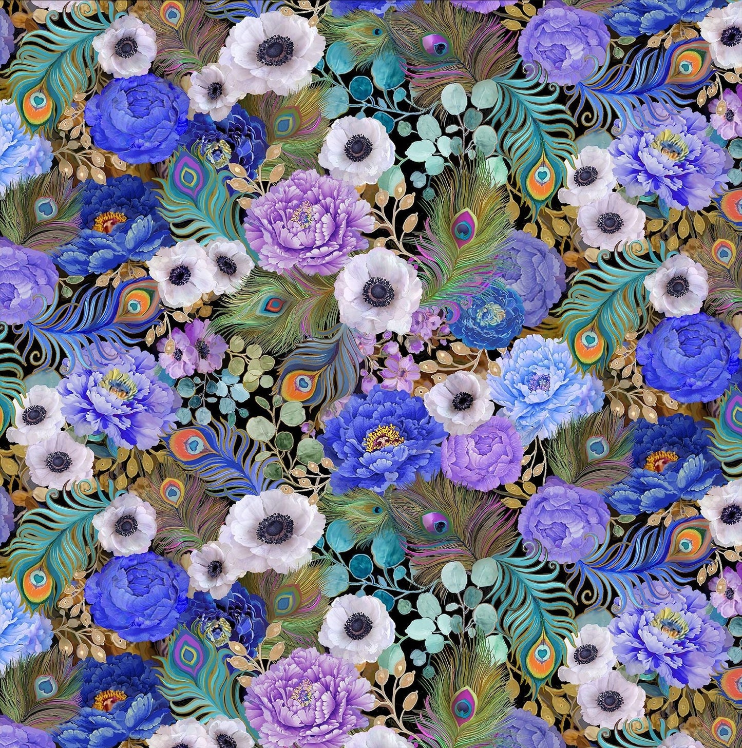 Peacock Floral Vintage Dress Retrolicious