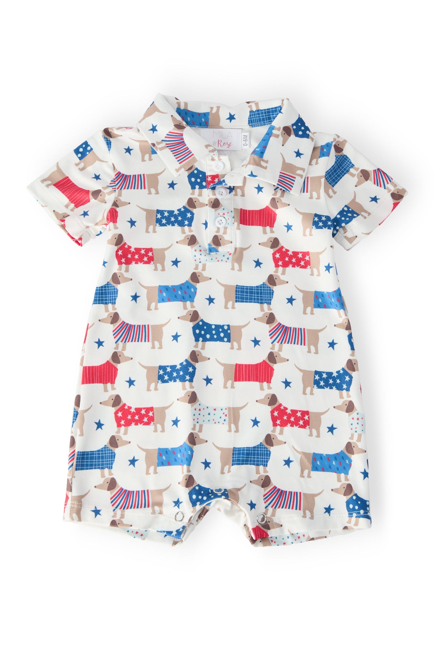 Patriotic Pups Polo Shorty One-Piece Mila & Rose ®