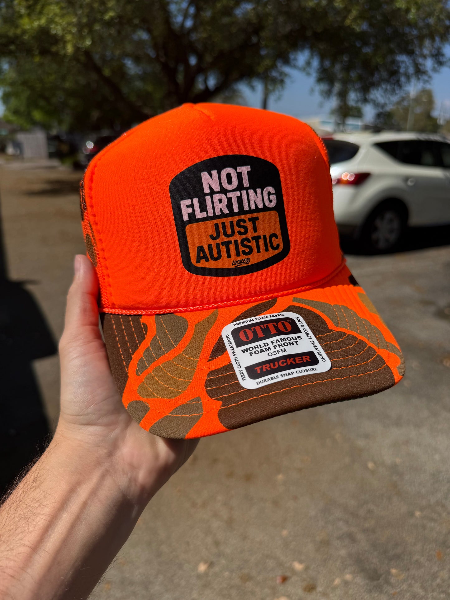 Not Flirting Trucker Hat Luckless Outfitters