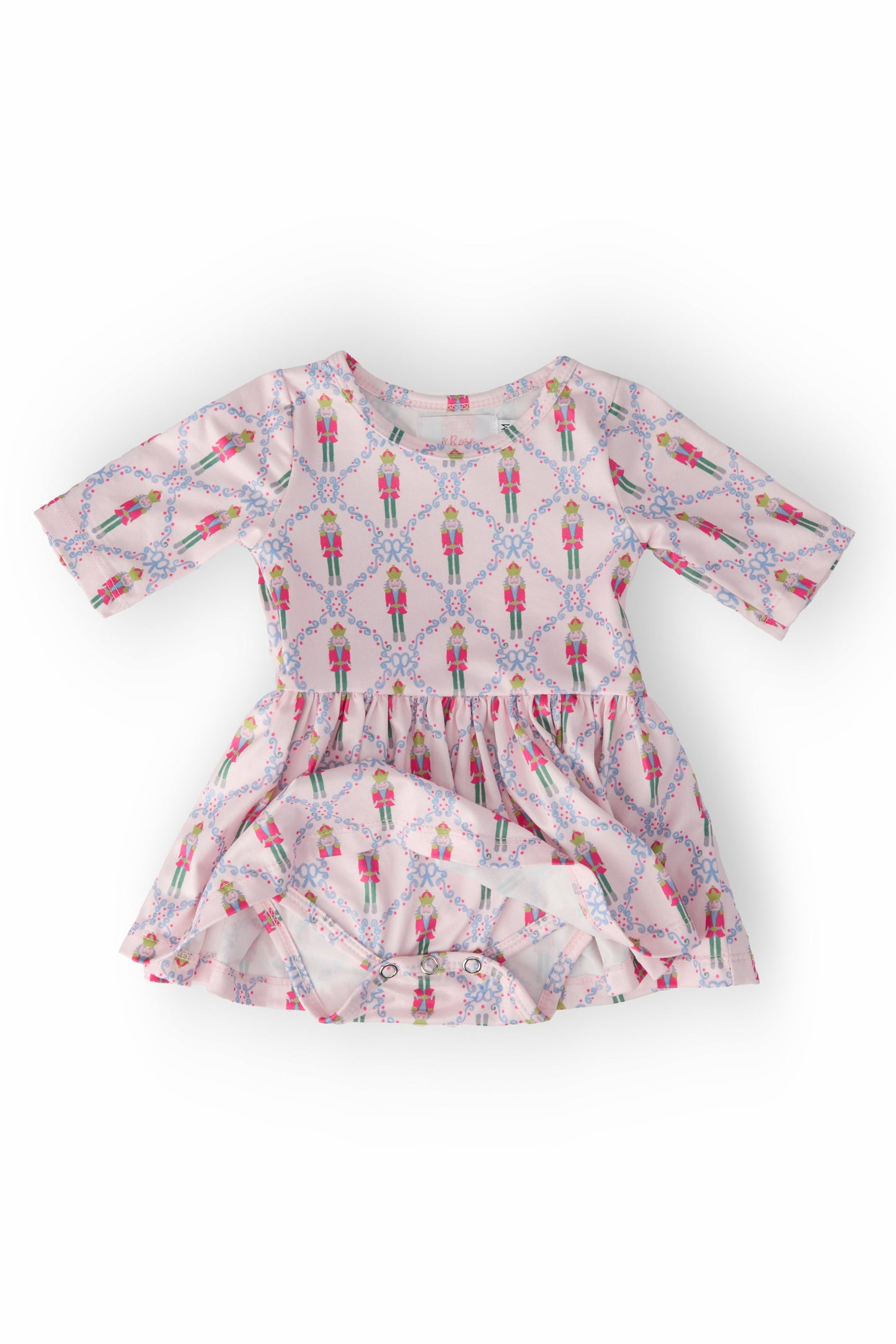 Pink Nutcracker 3/4 Sleeve Twirl Bodysuit