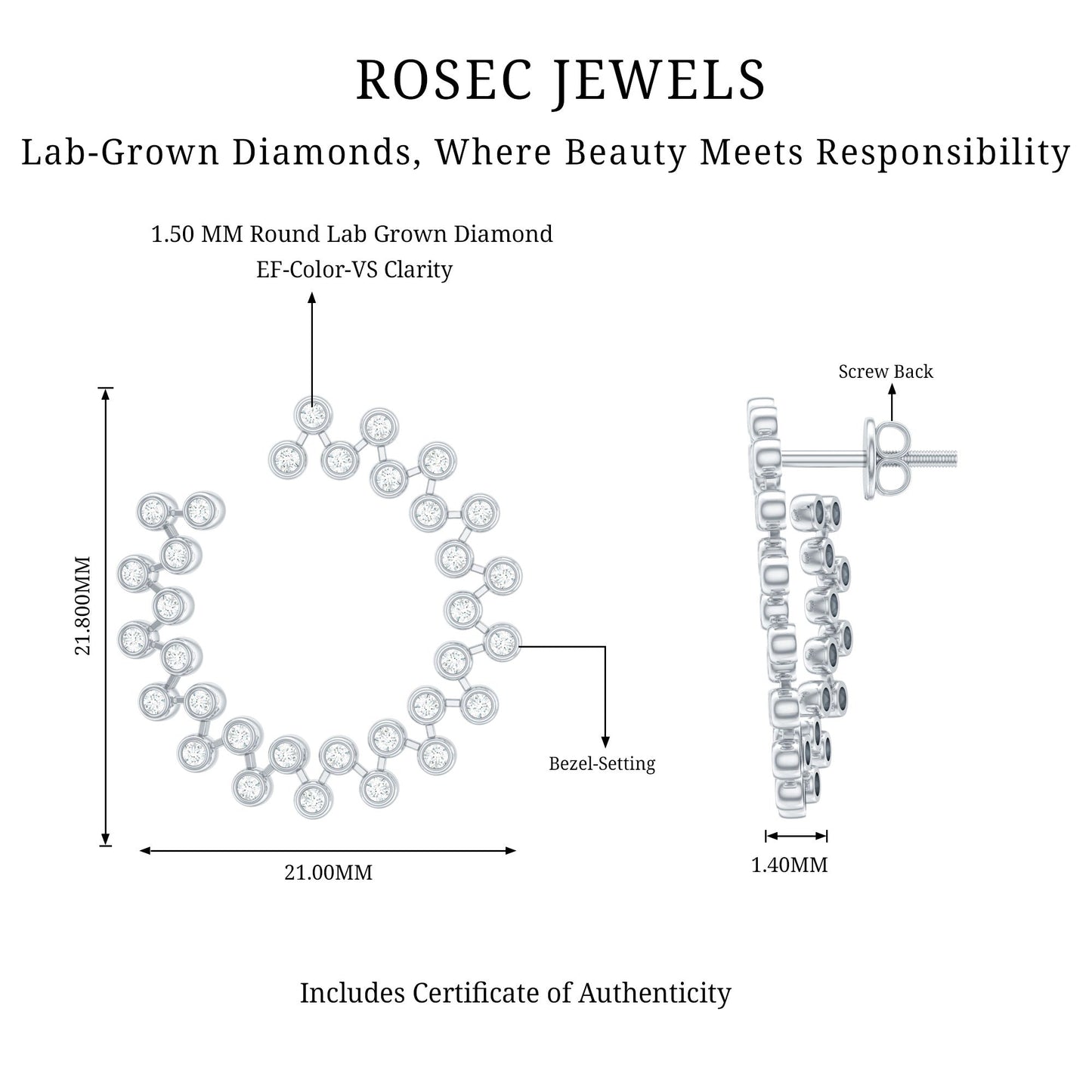 Certified Lab Created Diamond Statement Stud Earrings