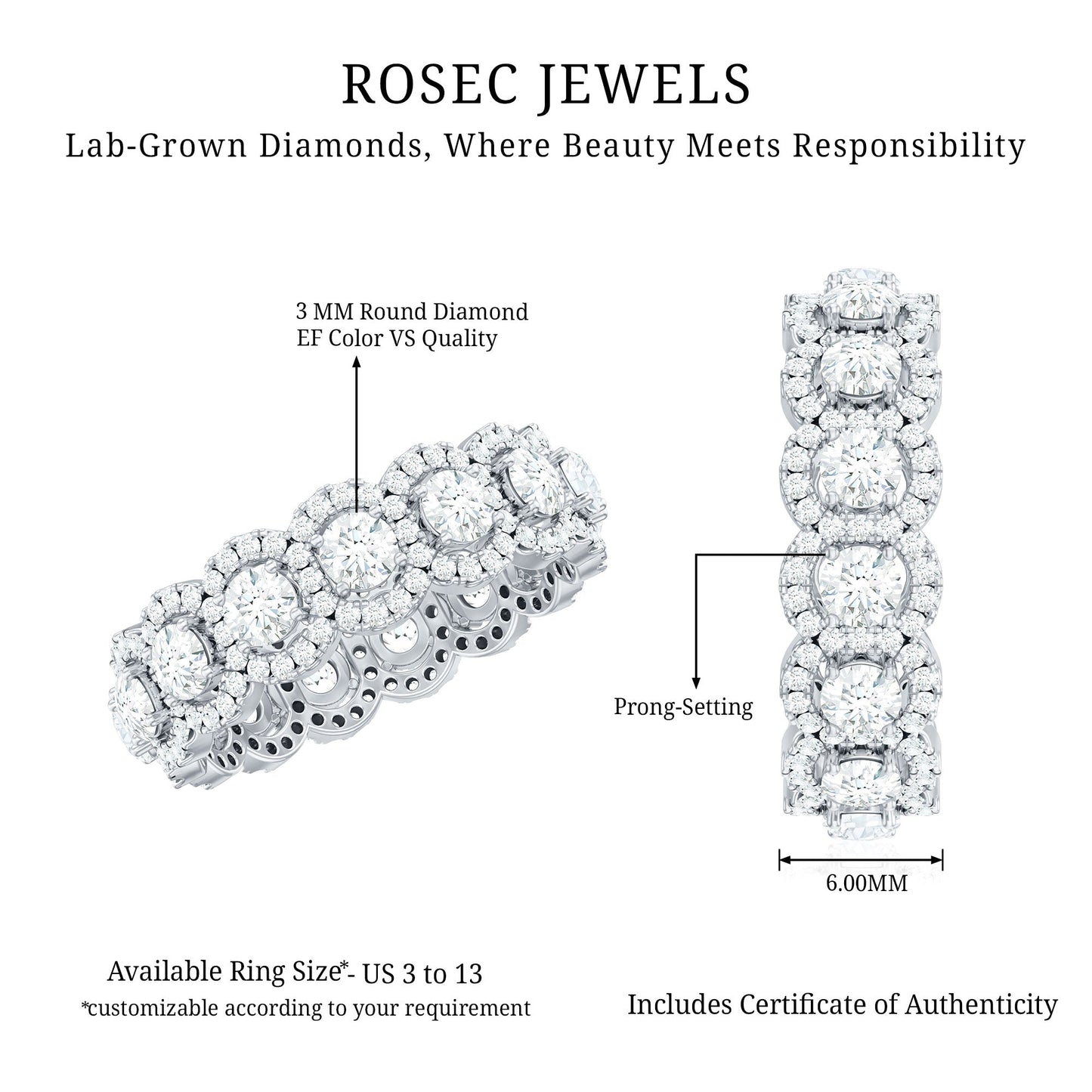 Classic Lab Grown Diamond Thick Wedding Band