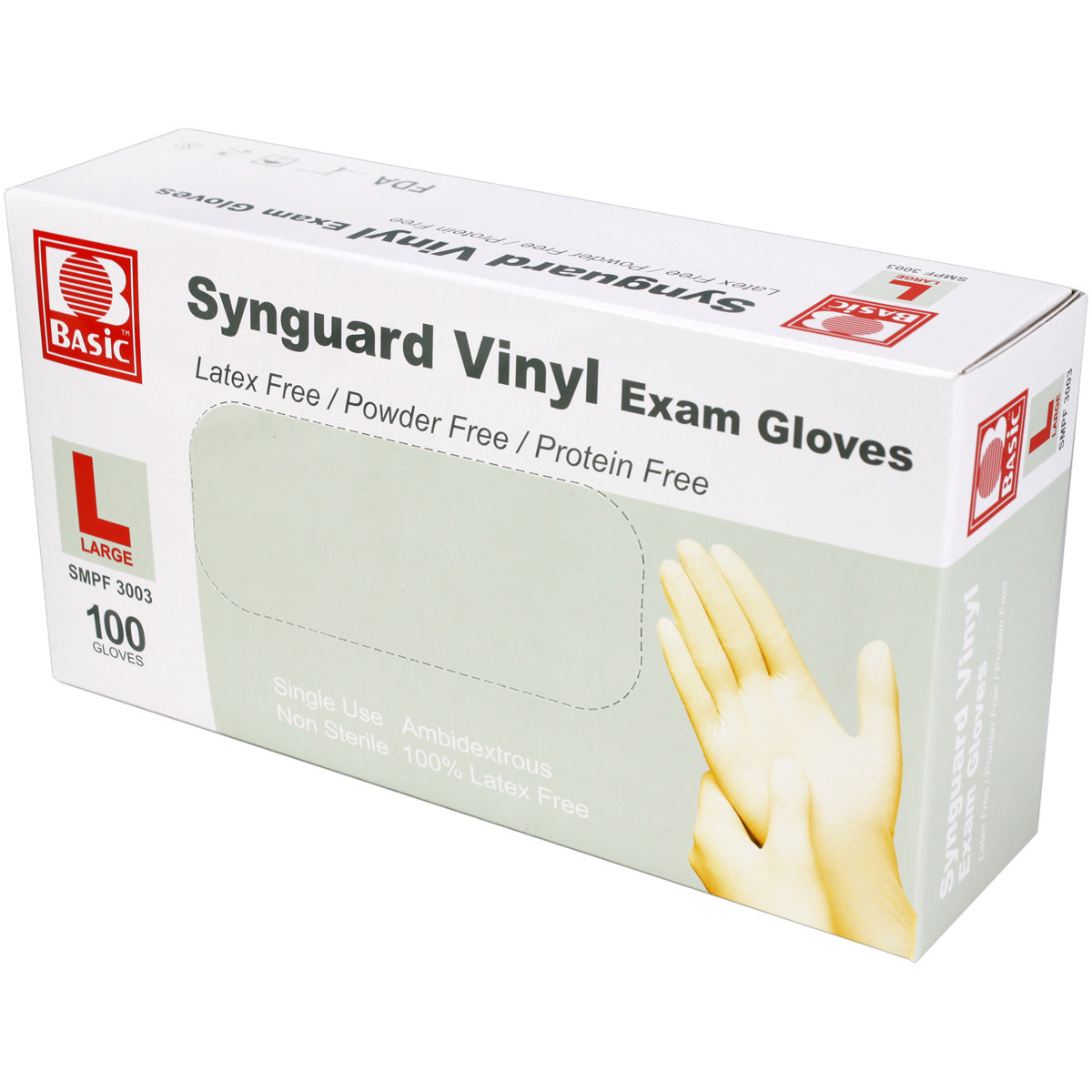 Powder Free Vinyl Exam Gloves - Large, 100/Bx quakekits.com
