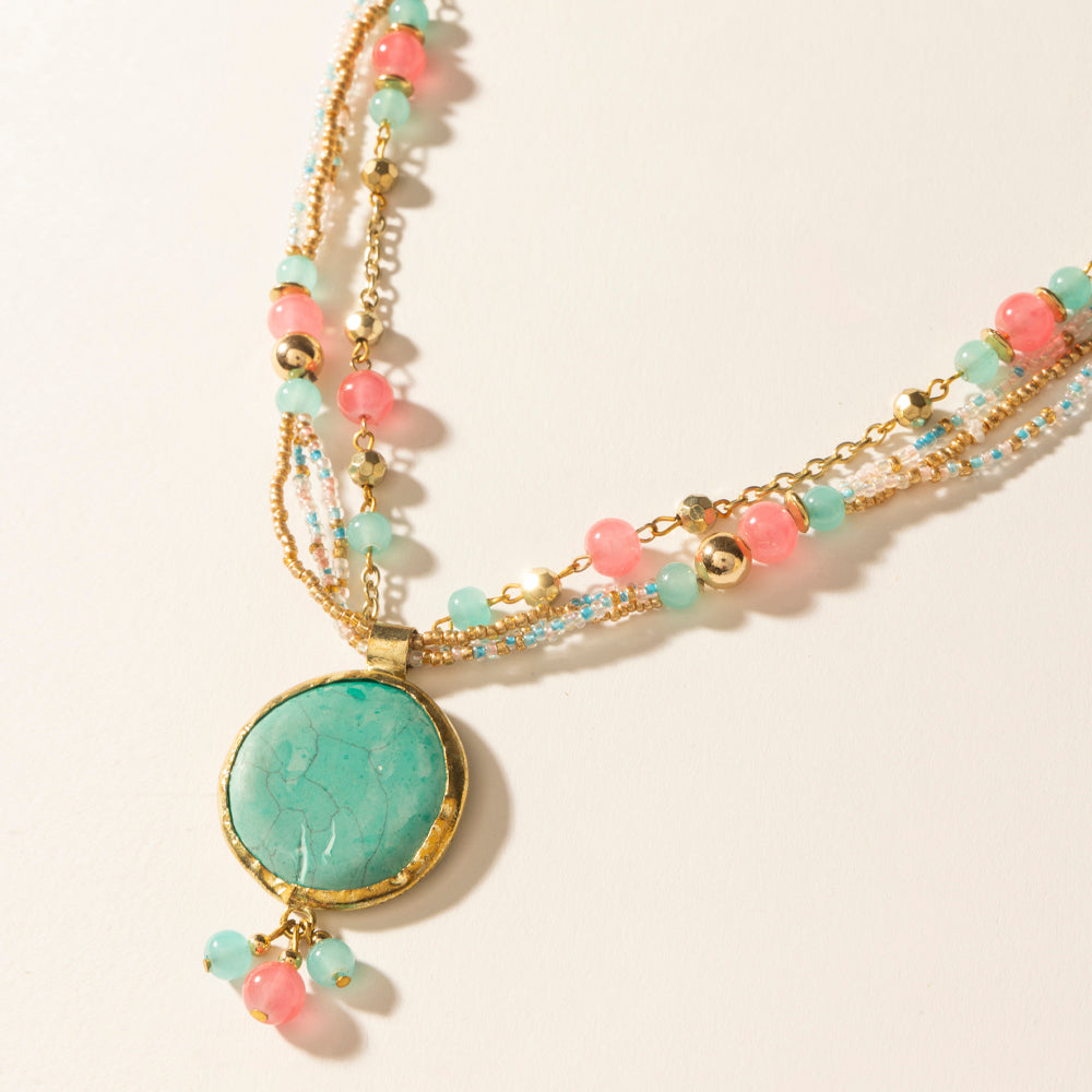 Myra Wild Posy Necklace in Sherbet Sunset Myra USA