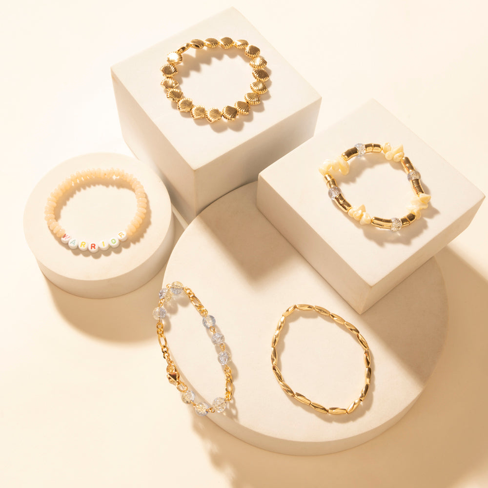 Myra Gulf Shell Stack Bracelet in Dune Gold Myra USA