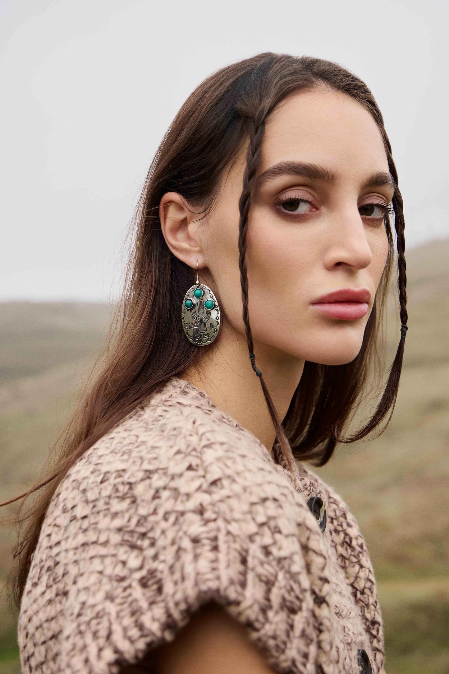 Myra Wild Saguaro Earrings in Moon Silver Myra USA