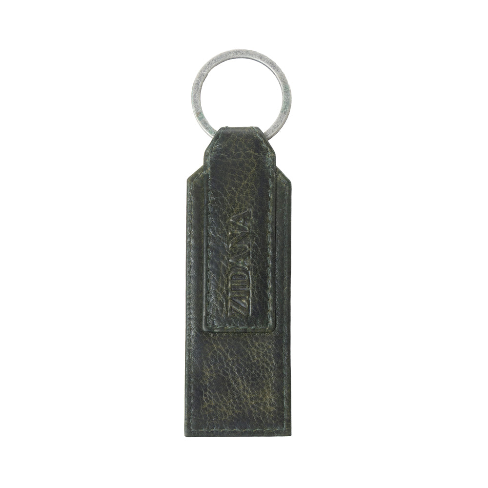 Myra Zidana Highland Studded Veg Tanned Leather Keyfob in Cactus Ash Myra USA