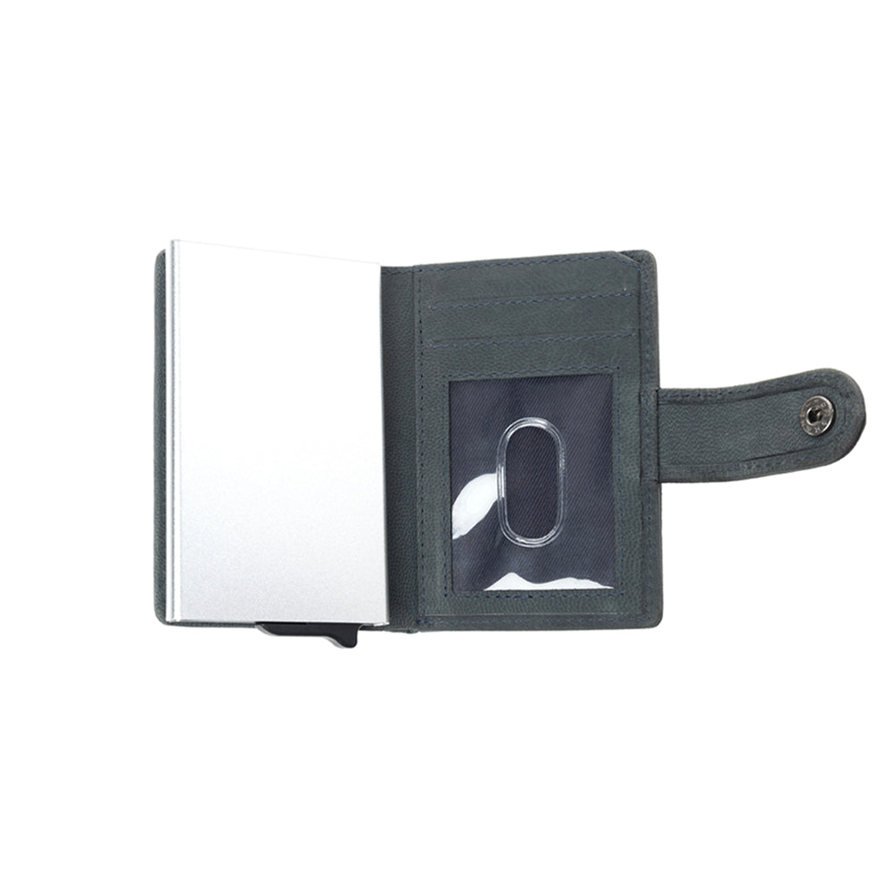 Myra Silver Creek Leather Credit Card Holder in Ashen Grey Myra USA