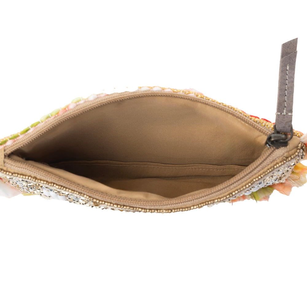 Myra Eye of the Storm Beaded Pouch in Gold Gaze Myra USA